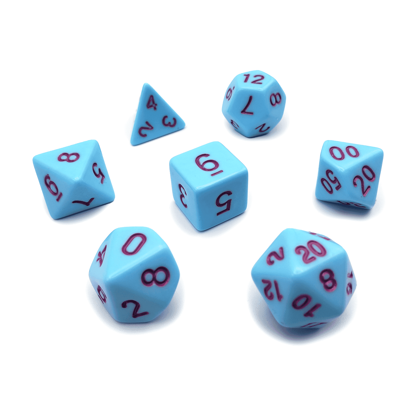 Bluebird - 7 Piece DnD Dice Set | Acrylic RPG Gaming Dice - 