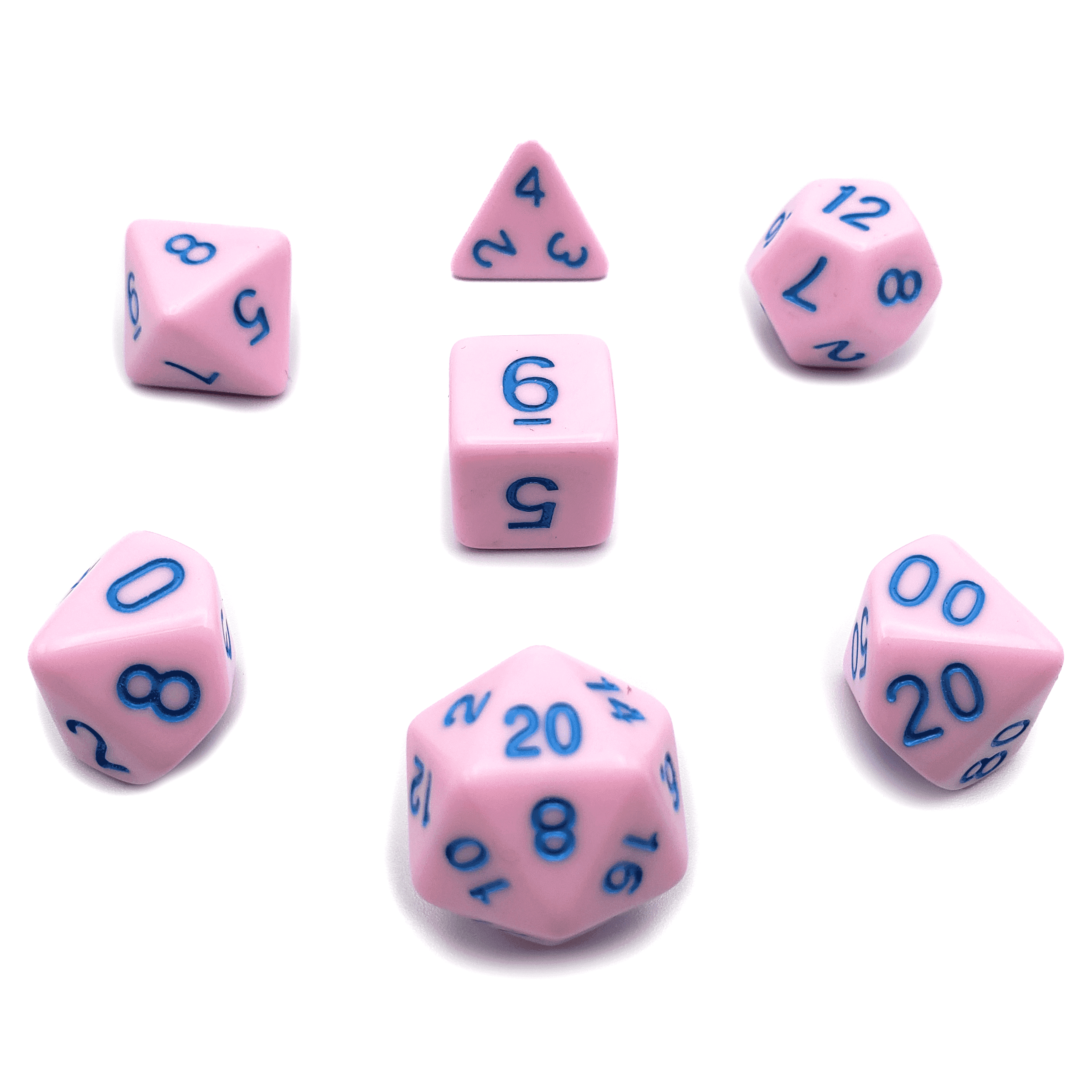 Cotton Candy - 7 Piece DnD Dice Set | Acrylic RPG Gaming Dice - 