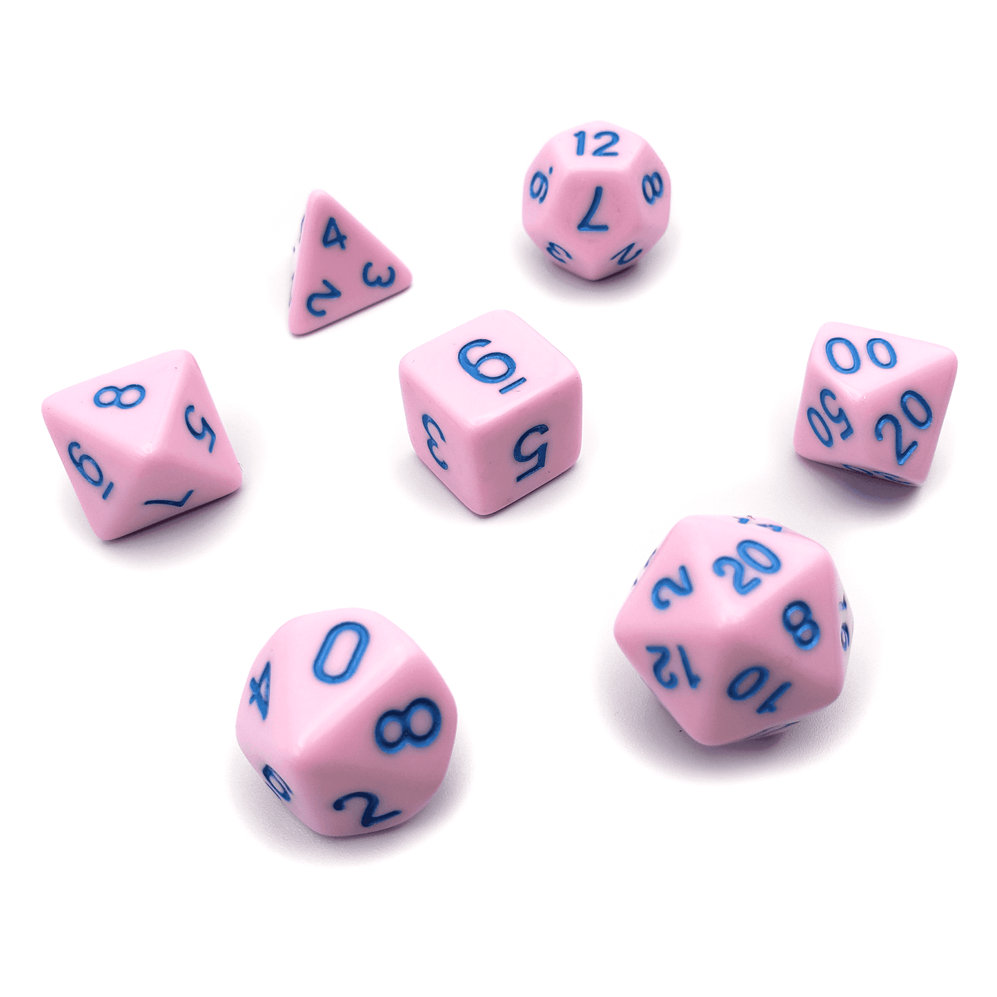 Cotton Candy - 7 Piece DnD Dice Set | Acrylic RPG Gaming Dice - 