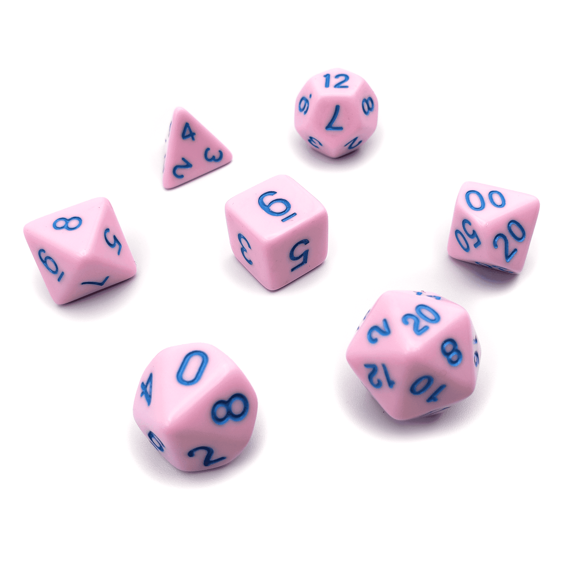 Cotton Candy - 7 Piece DnD Dice Set | Acrylic RPG Gaming Dice - 