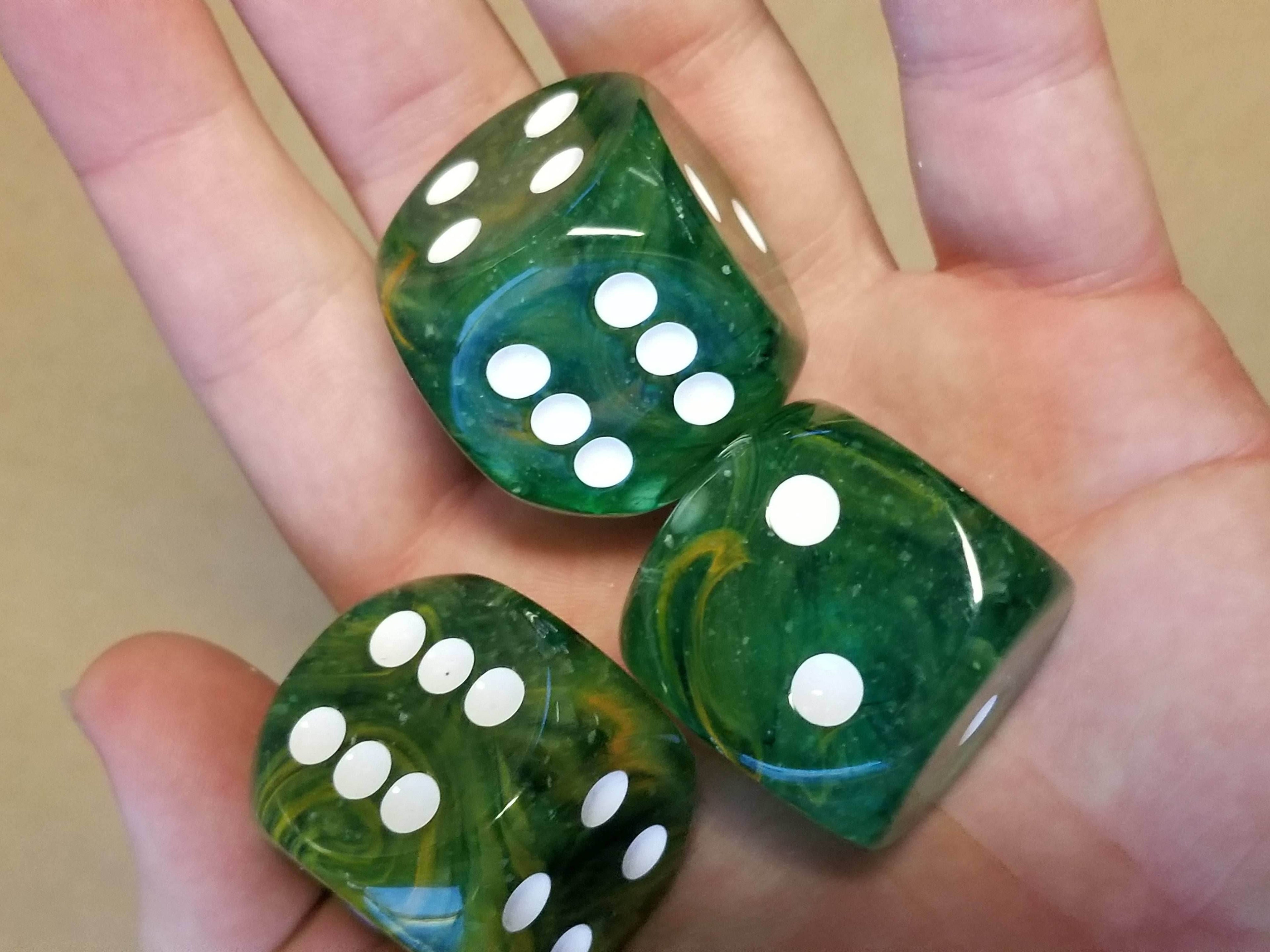 Nebula Spring/white Luminary 7-Dice/16mm/12mm/30mm/Ten10's - 30mm Die