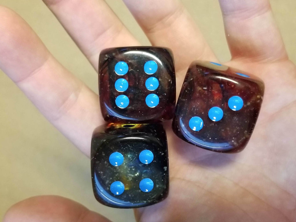 Nebula Primary/turquoise Luminary 7-Dice/16mm/12mm/30mm/Ten10's - 30mm Die