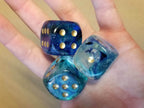 Nebula Oceanic/gold Luminary 7-Dice/16mm/12mm/30mm/Ten10's - 30mm Die