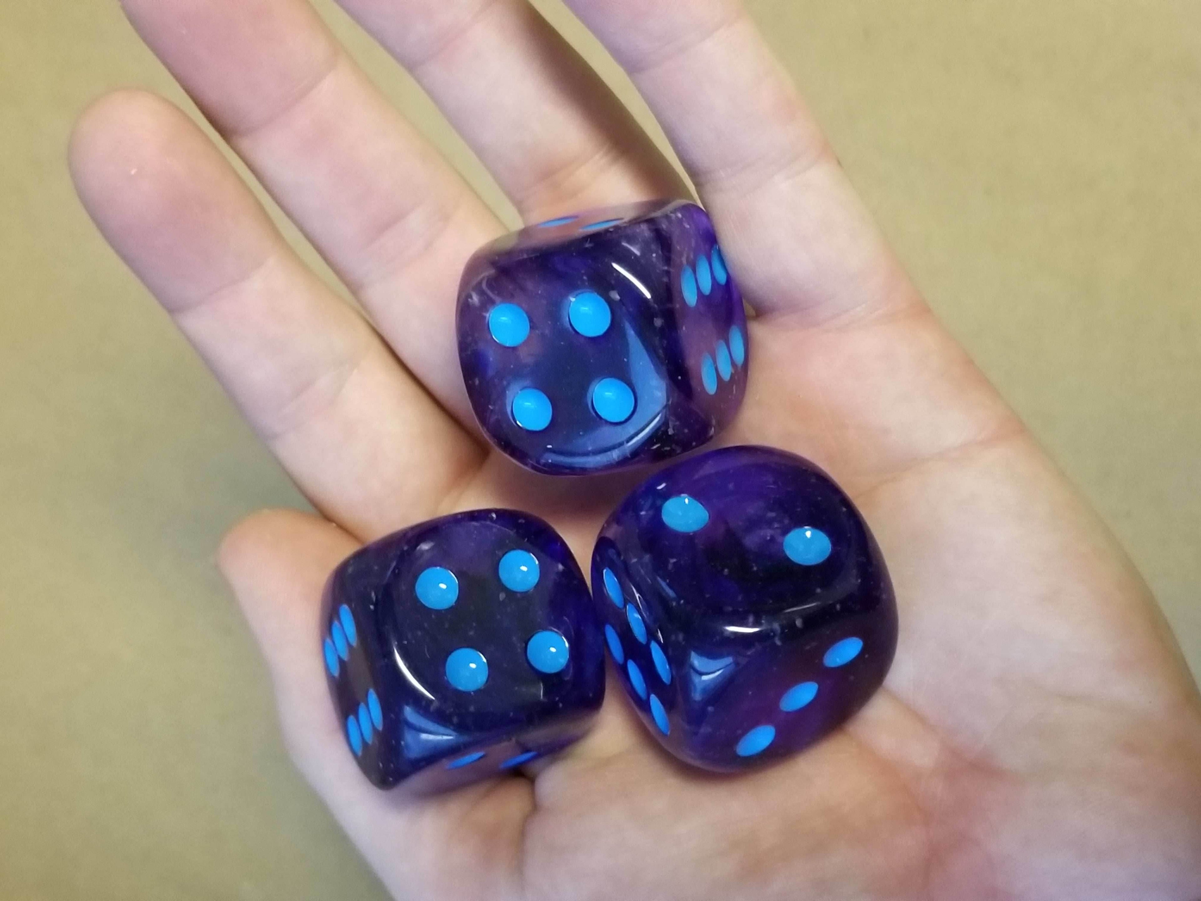 Nebula Nocturnal/blue Luminary 7-Dice/16mm/12mm/30mm/Ten10's - 30mm Die