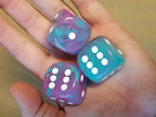 Nebula Wisteria Blue/Purple Luminary 7-Dice/16mm/12mm/30mm/Ten10's - 30mm Die
