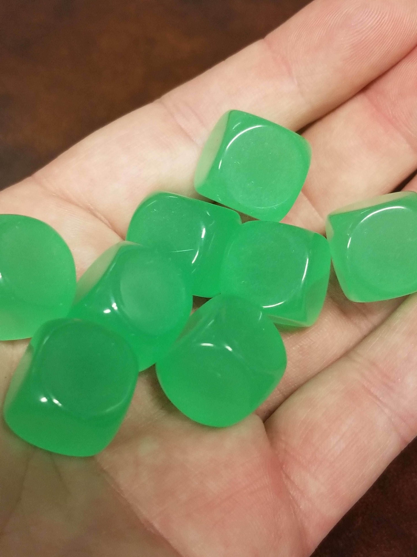 Green Glow in the Dark Blank d6 16mm Dice DIY (sold per die) - 