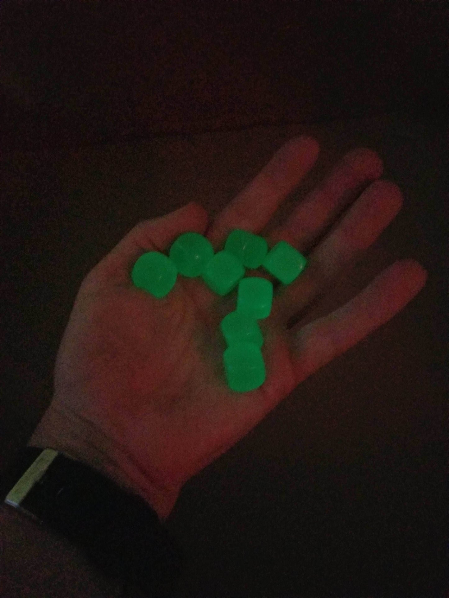 Green Glow in the Dark Blank d6 16mm Dice DIY (sold per die) - 