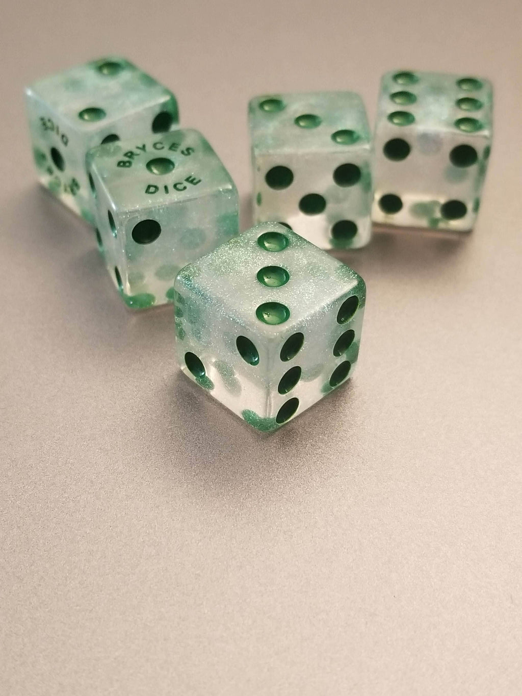 BrycesDice 16mm Glitter d6 (Green) Square Edge [per die] - 