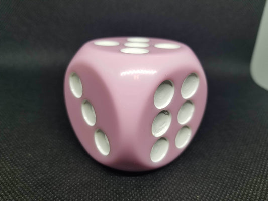 Pink 50mm d6 with White Pips Jumbo Pipped Dice - 