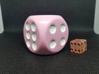 Pink 50mm d6 with White Pips Jumbo Pipped Dice - 