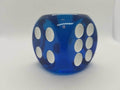 Clear Blue 50mm d6 with White Pips Jumbo Pipped Dice - 