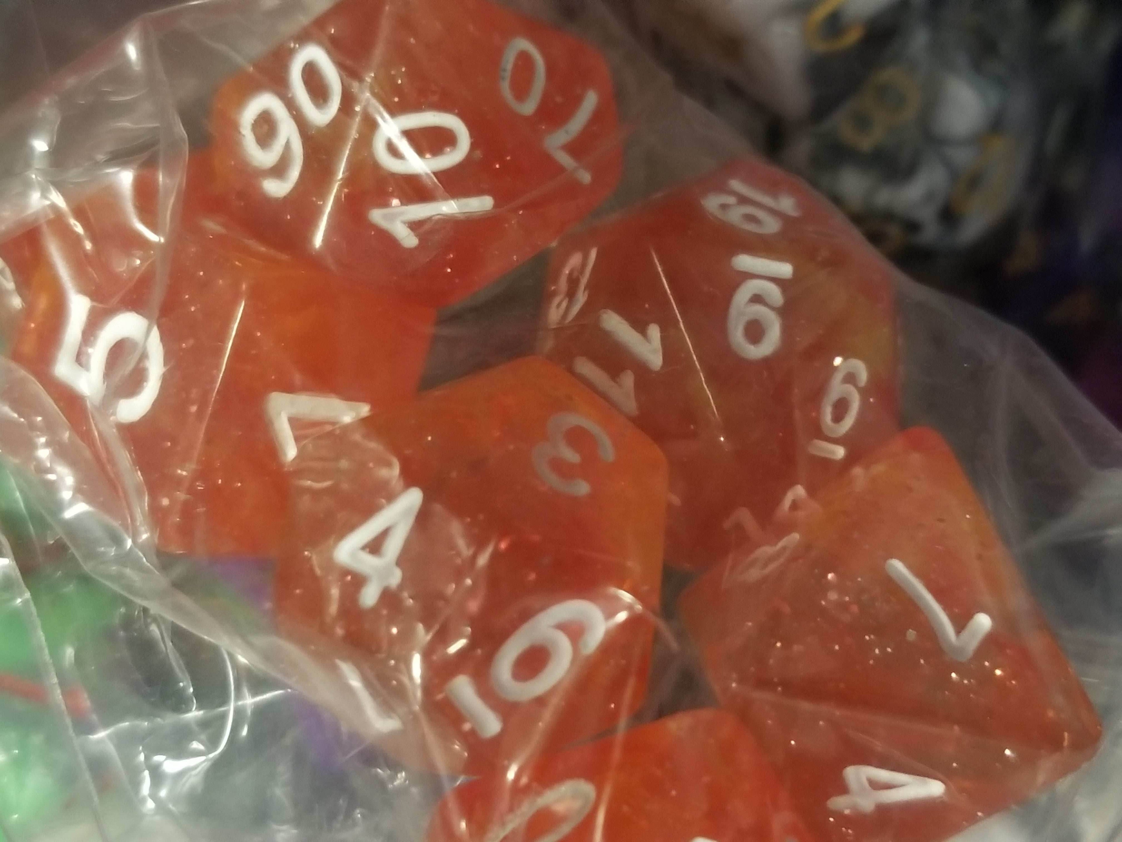 Random 7-Dice Set | Dnd Dice for Tabletop Gaming Variety of Colors - 