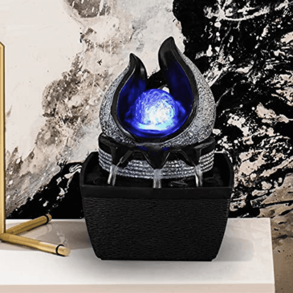 Mystic Crystal Indoor Zen Water Fountain - Black / EU