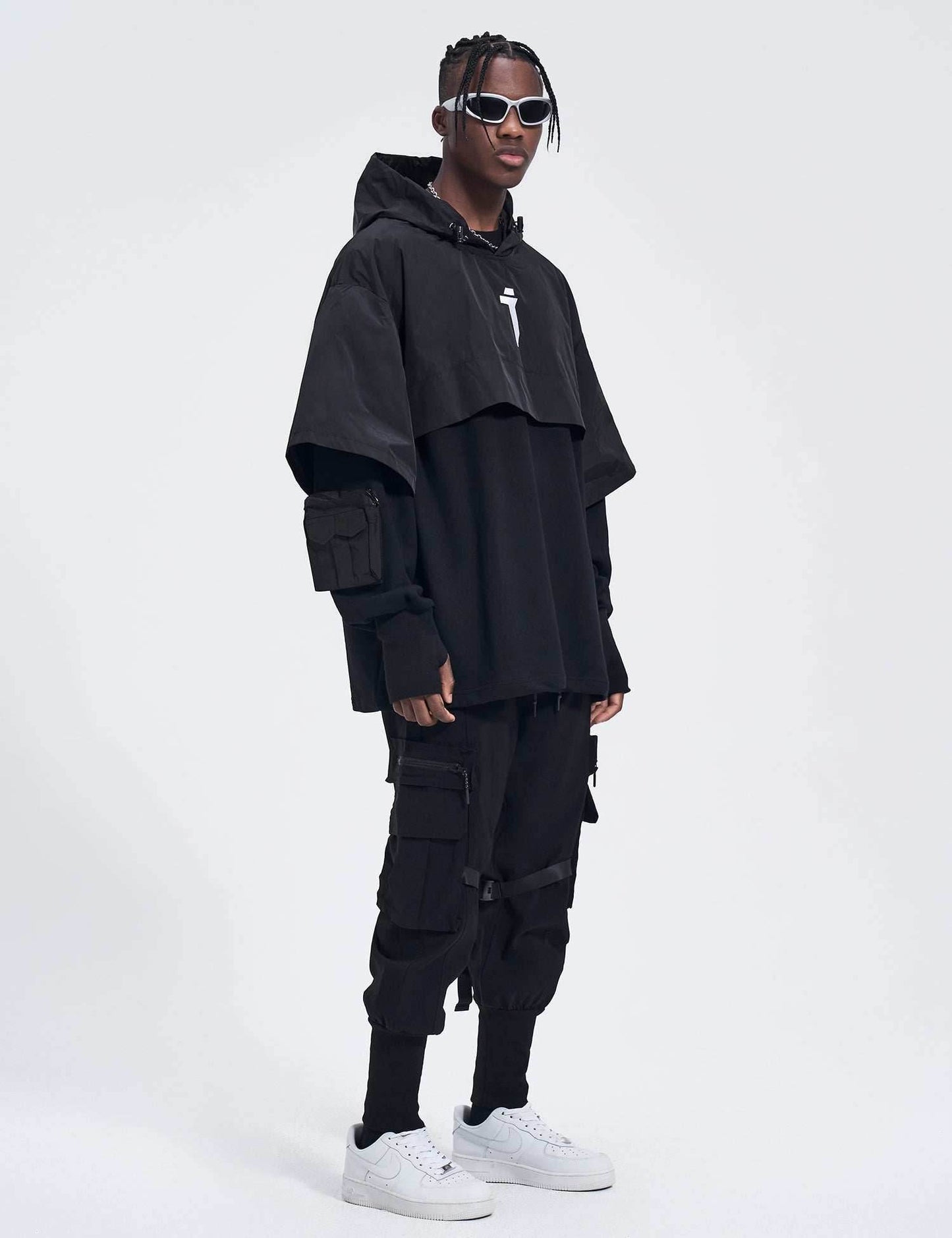 HiH18 I-Tech Layered Hoodie - Blue / M