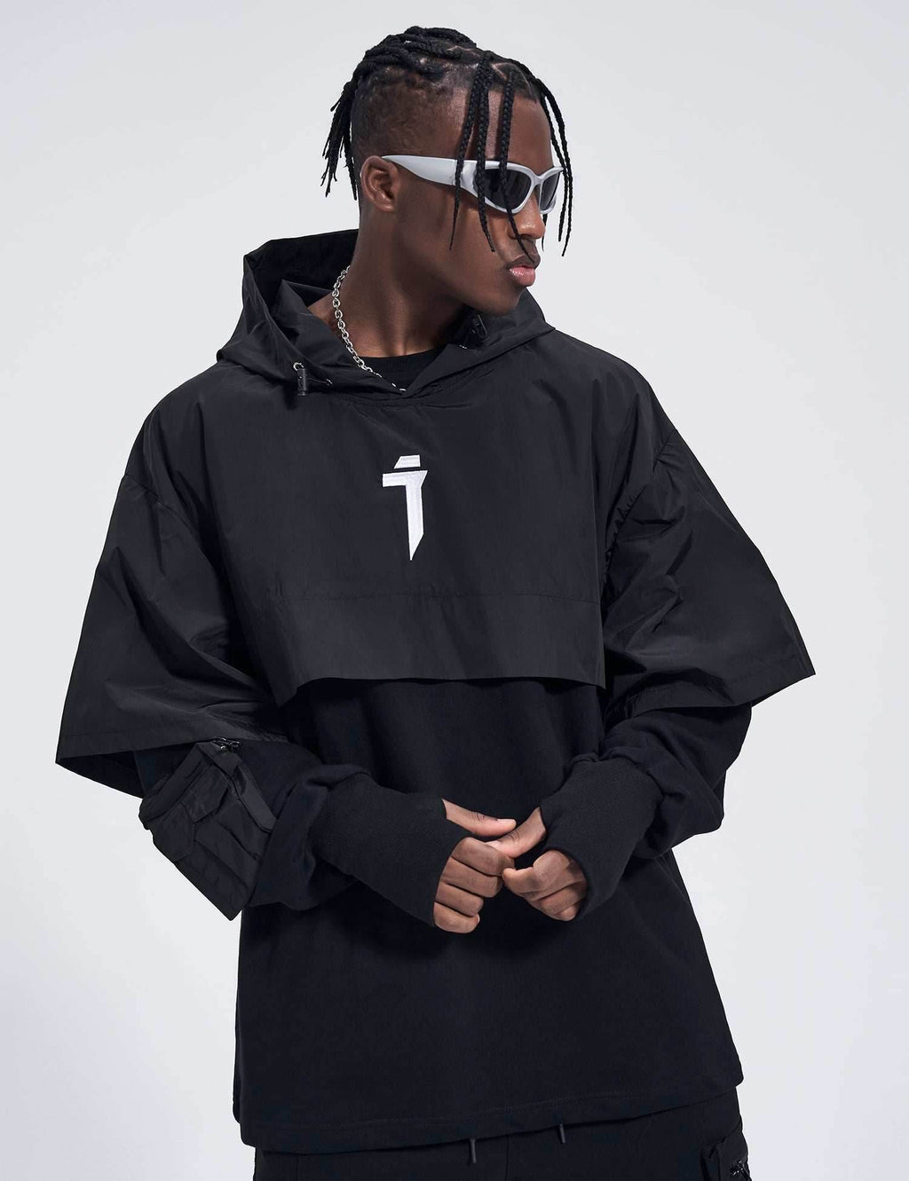 HiH18 I-Tech Layered Hoodie - Blue / M