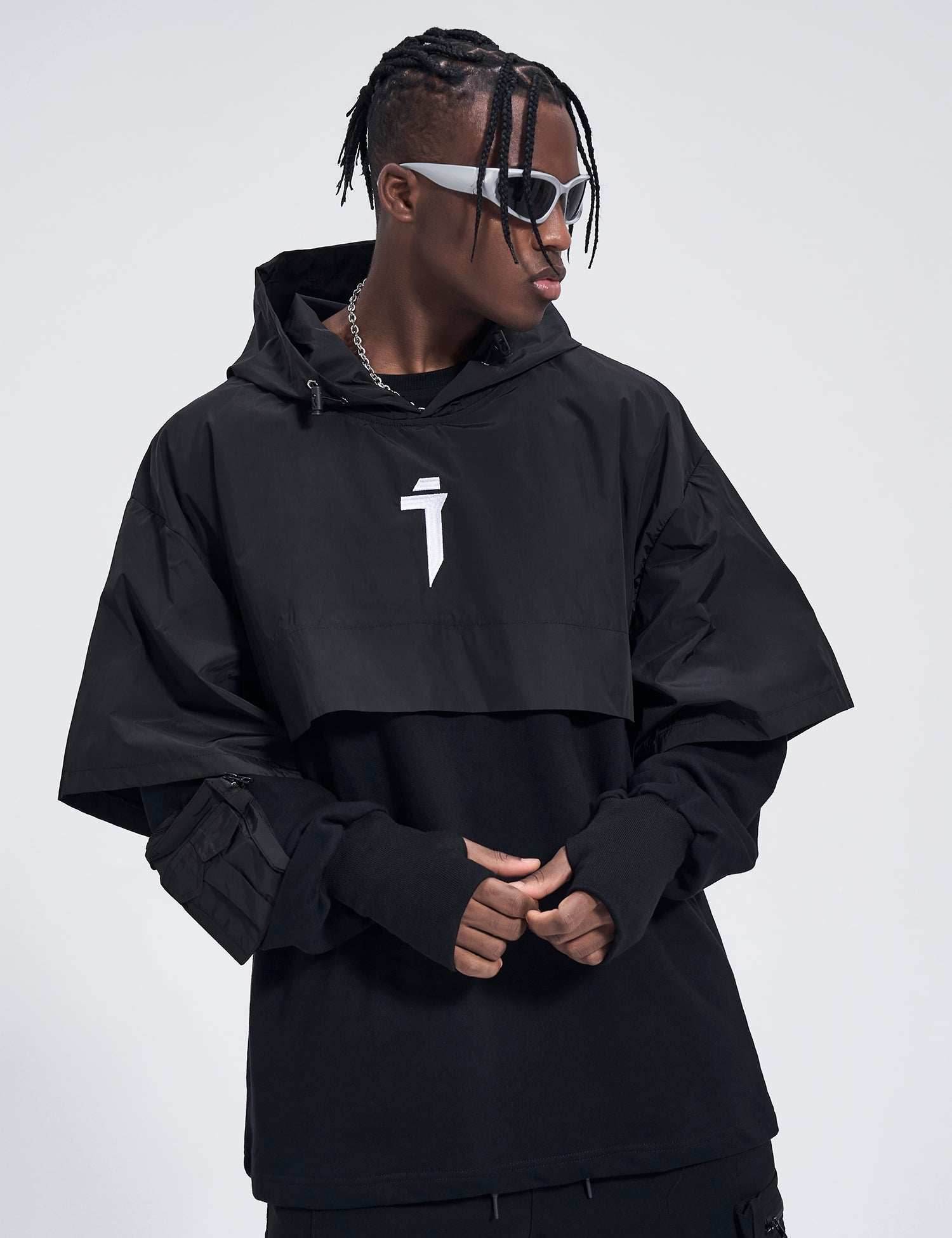 HiH18 I-Tech Layered Hoodie - Blue / M