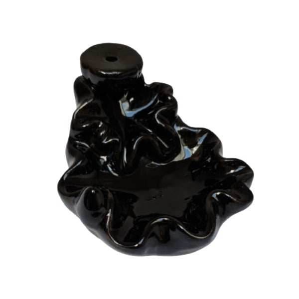 Lotus Leaf Waterfall Backflow Incense Burner - Black