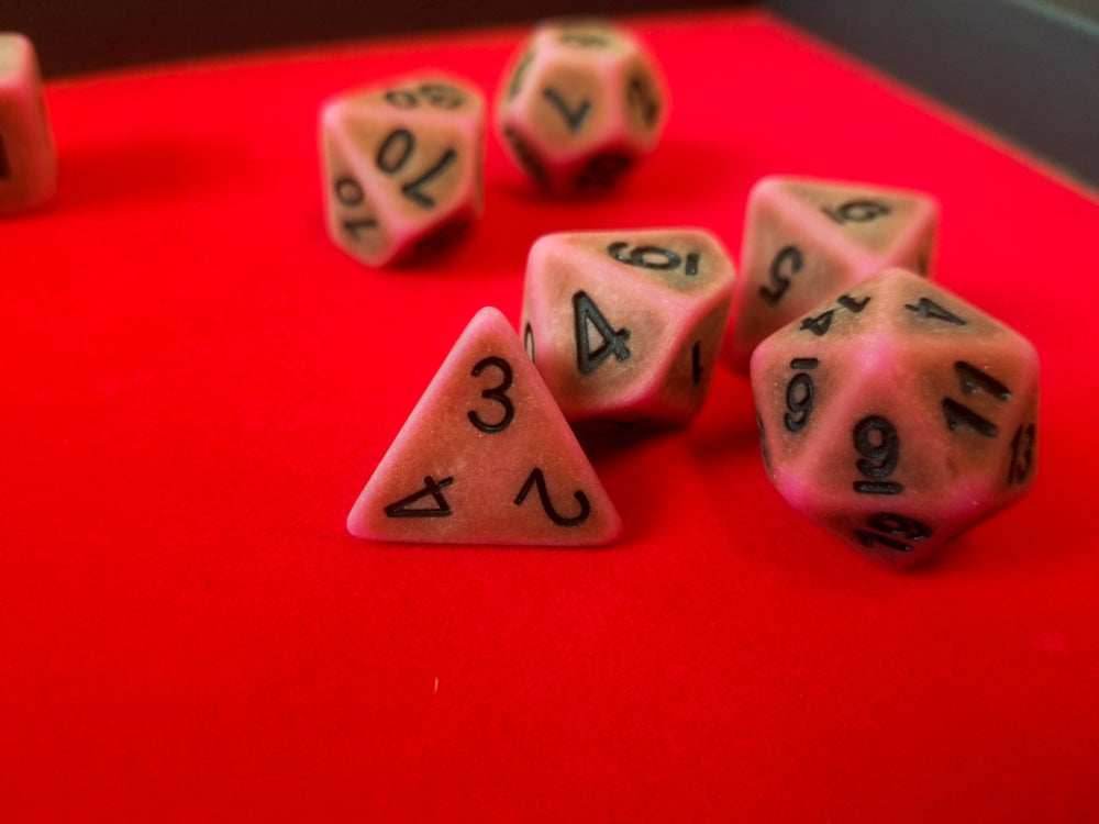 (Resin) 7-Dice Sets Gift Box | 5 Sets, Different Colors, Dungeons & Dragons Dice - 