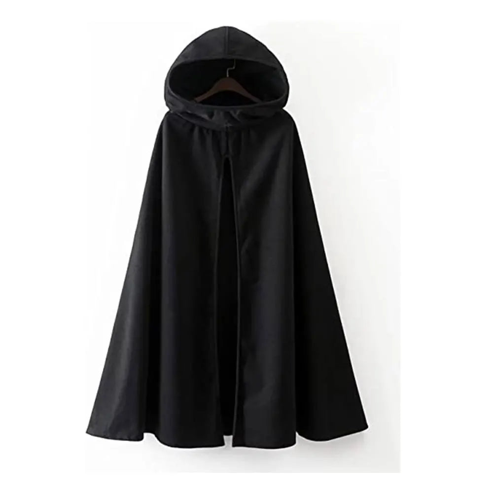 2023 Medieval Fashion Gothic Hooded Cloak For Men Women Black Green Sleeveless High Fork Coat Halloween Cosplay Costume Cape