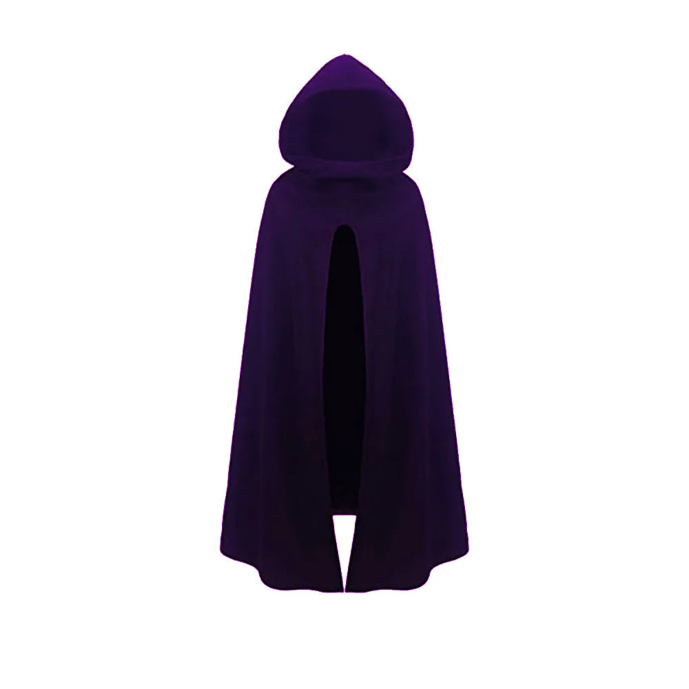 2023 Medieval Fashion Gothic Hooded Cloak For Men Women Black Green Sleeveless High Fork Coat Halloween Cosplay Costume Cape