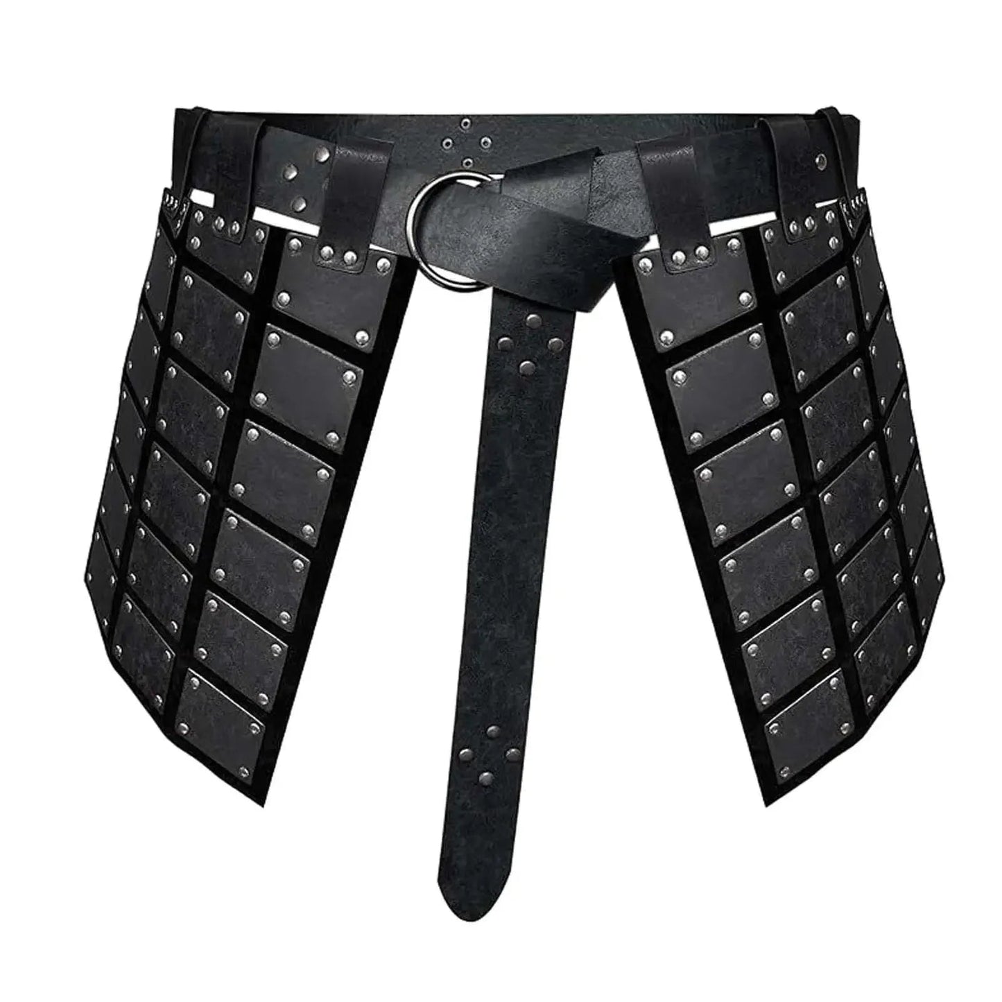 2023 Mens Medieval Pu Leather Thigh Armors Halloween Samurai Cosplay Costume Retro Knight Skirt Armor With Belt Larp Costumes