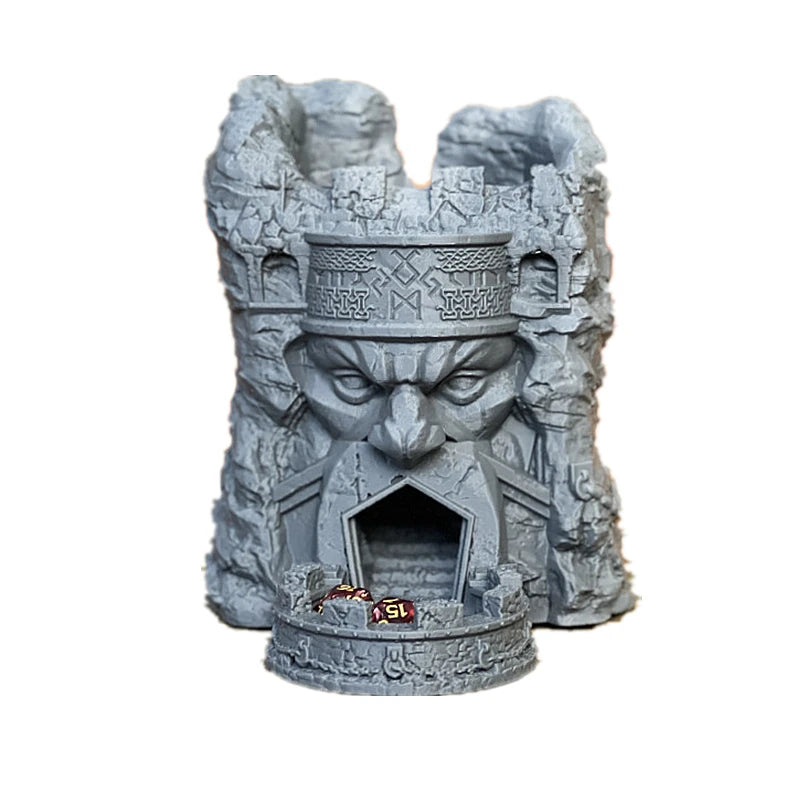 2023 Novelty Dwarf Bastion Dice Towe Moving Dice Tower Sculpture Ornament Statues Home Decorations Game Tools