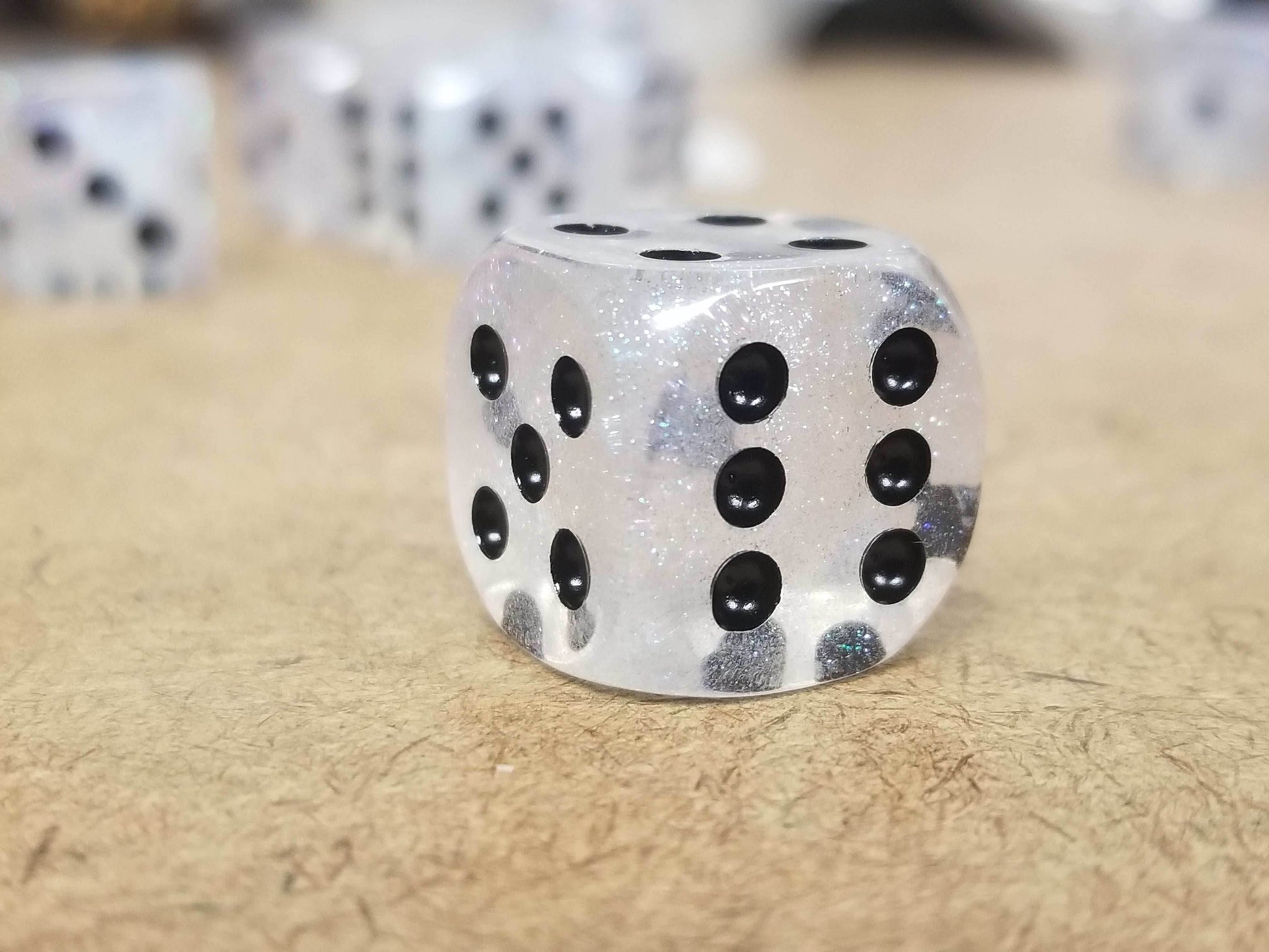 The Time Walker | Clear Glitter 16mm d6 Dice w/Black - 1 Die