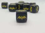 Yellow Bat Black Dice 6 Sided 16mm (Custom Printed) - 