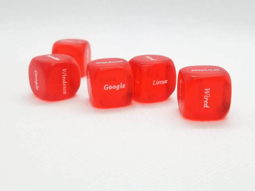 10x Red Computer Dice d6 | Tech Themed Dice 6-Sided 16mm Tech Dice 16mm - 