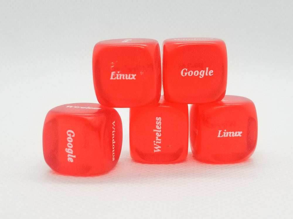 10x Red Computer Dice d6 | Tech Themed Dice 6-Sided 16mm Tech Dice 16mm - 