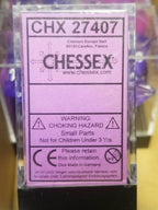 CHX 27407 7-Die Borealis Purple w/ White Numbers Set 7-Dice Chessex - 
