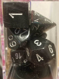 CHX 27428 7-Die Borealis Smoke w/ Silver Numbers Set 7-Dice Chessex - 