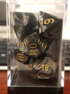 CHX 27498 7-Dice Set Lustrous w/ gold Numbers Dice Set Chessex - 