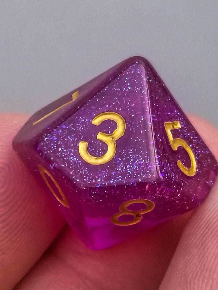 Time Walker | Purple w/Gold Glitter 7-Dice Set RPG Dice Set - 