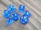 Time Walker | Blue w/White Glitter 7-Dice Set RPG Dice Set - 