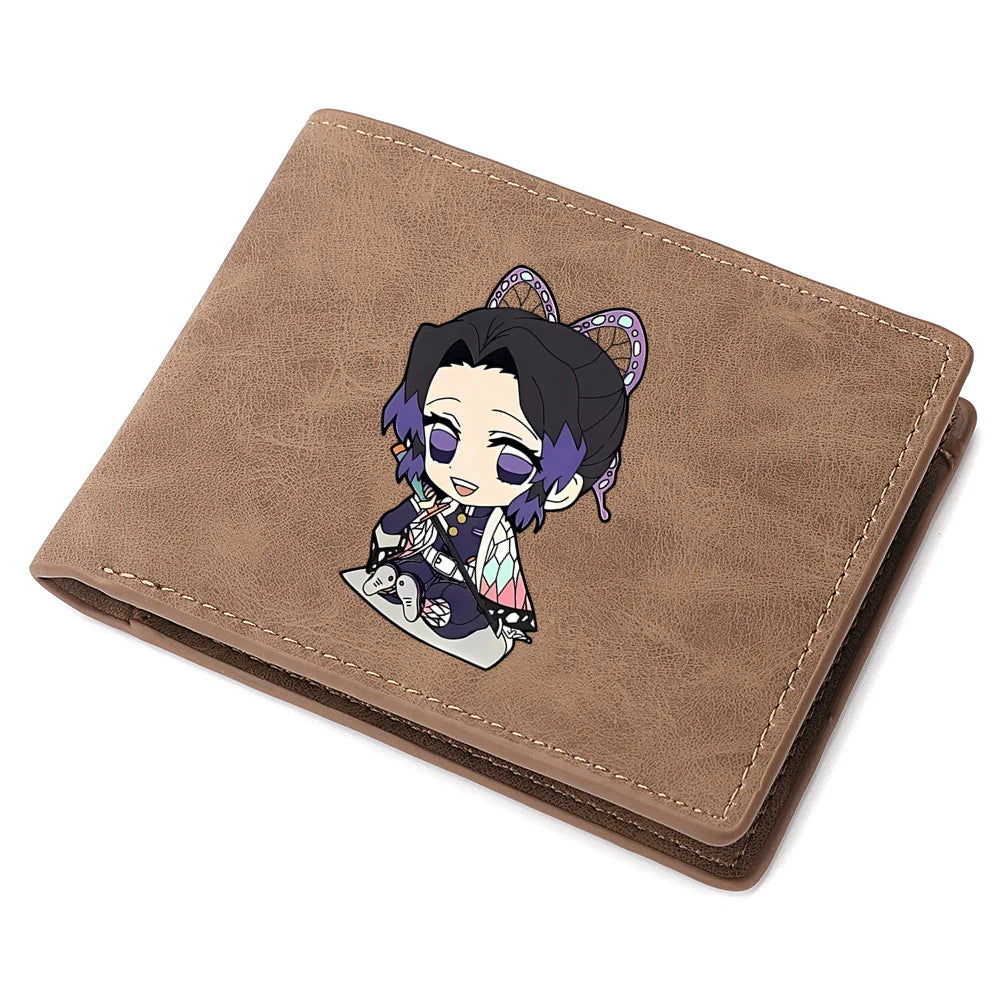 2024 Demon Slayer  Anime  Men Leather Wallets New Popular Soft PU Small Money Purses Design Men Cool Wallet With Coin Bag Gifts