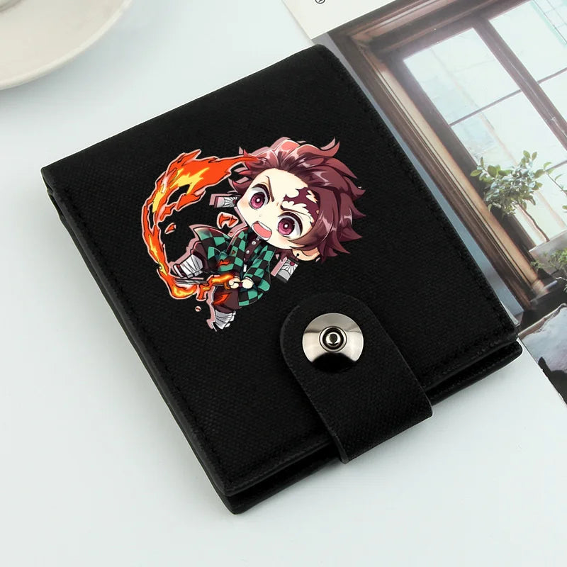 2024 Demon Slayer Anime Men Wallets Short Wallets Card Holder Simple Male Purse Coin Pocket Men Money Clips Causal Men Purses