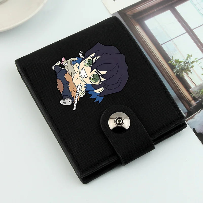 2024 Demon Slayer Anime Men Wallets Short Wallets Card Holder Simple Male Purse Coin Pocket Men Money Clips Causal Men Purses