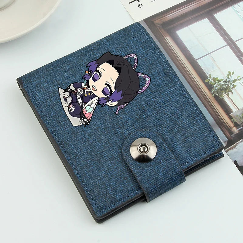 2024 Demon Slayer Anime Men Wallets Short Wallets Card Holder Simple Male Purse Coin Pocket Men Money Clips Causal Men Purses