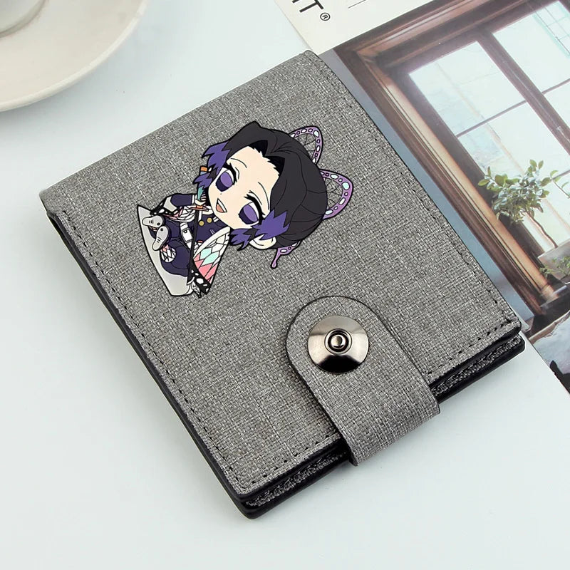 2024 Demon Slayer Anime Men Wallets Short Wallets Card Holder Simple Male Purse Coin Pocket Men Money Clips Causal Men Purses