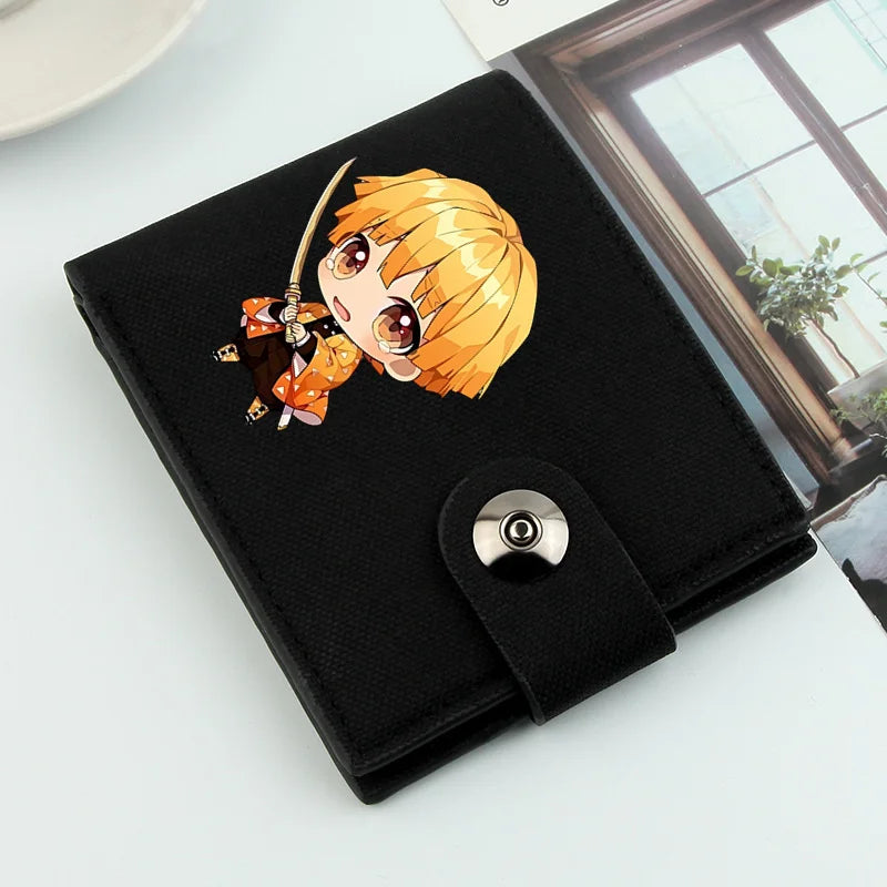 2024 Demon Slayer Anime Men Wallets Short Wallets Card Holder Simple Male Purse Coin Pocket Men Money Clips Causal Men Purses