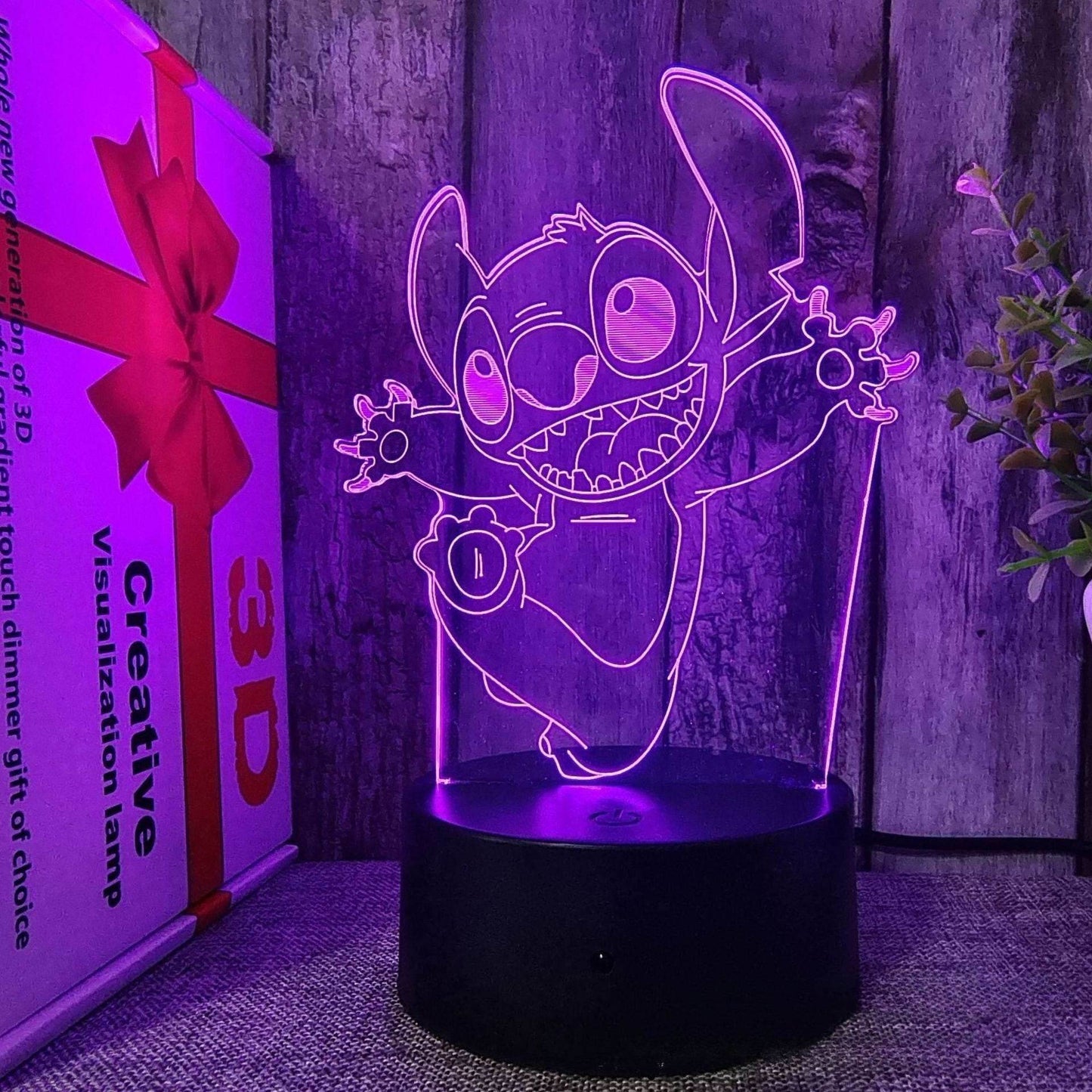 Anime Cute Night Light - color 3 / USB Black Touch Colorful