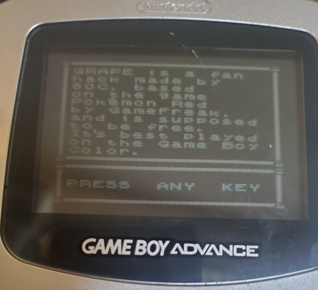 Pokemon Grape GBC Video Game Cartridge Gameboy Color ROM Hack