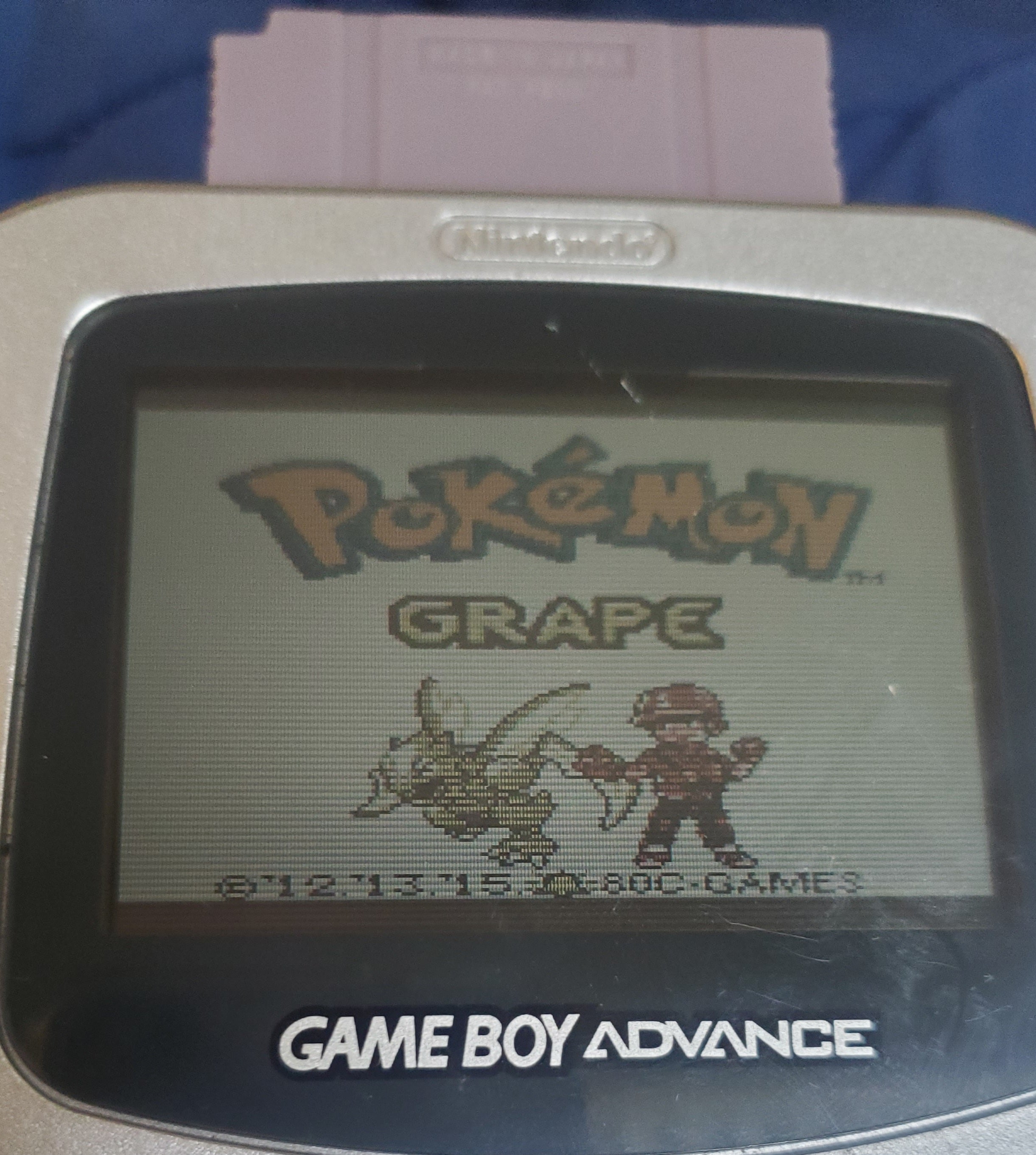 Pokemon Grape GBC Video Game Cartridge Gameboy Color ROM Hack