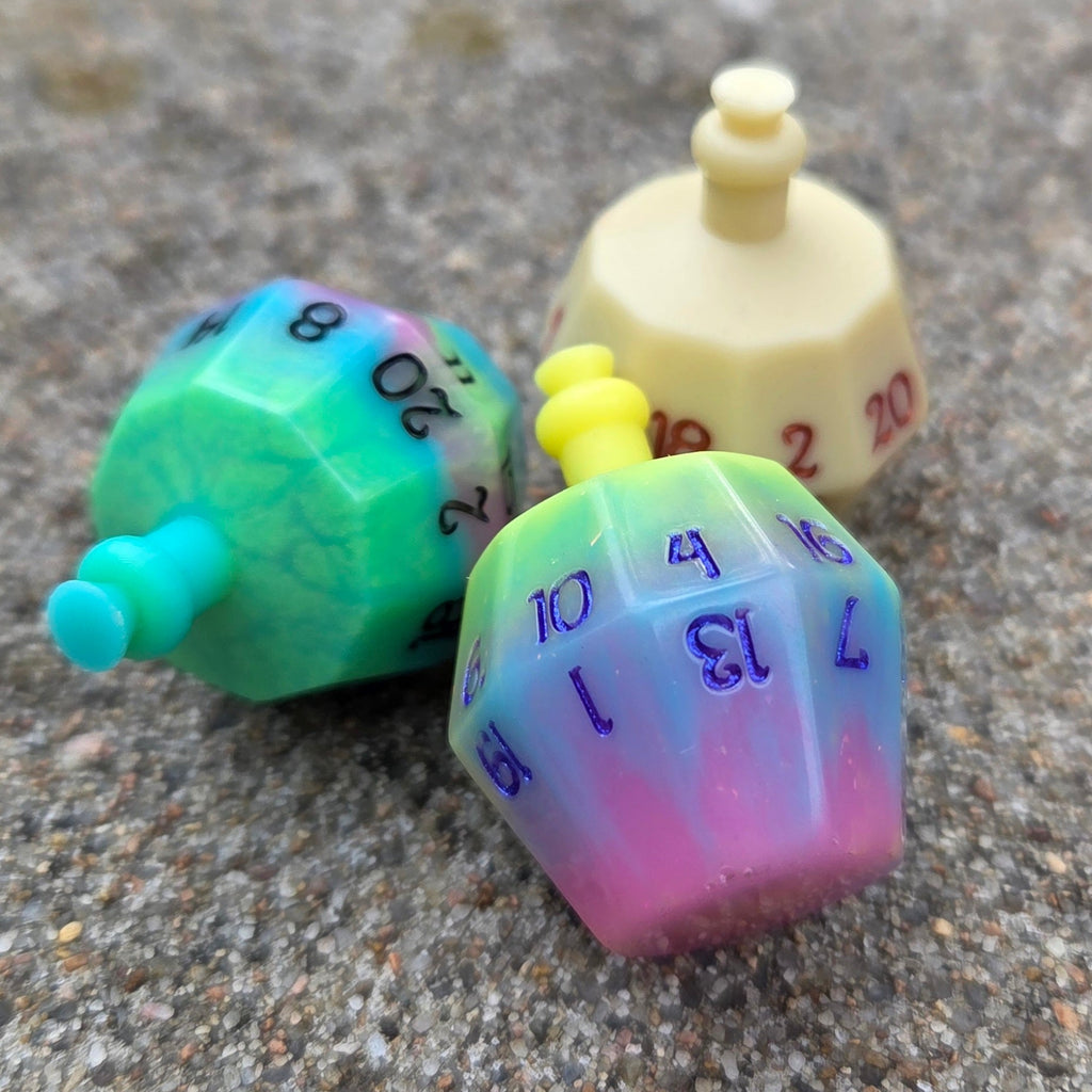 Individual Potion Bottle Faux Bone Tone Alternative Shaped Functional TTRPG Handmade Resin D20 Gaming Dice