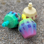 Individual Potion Bottle Faux Bone Tone Alternative Shaped Functional TTRPG Handmade Resin D20 Gaming Dice
