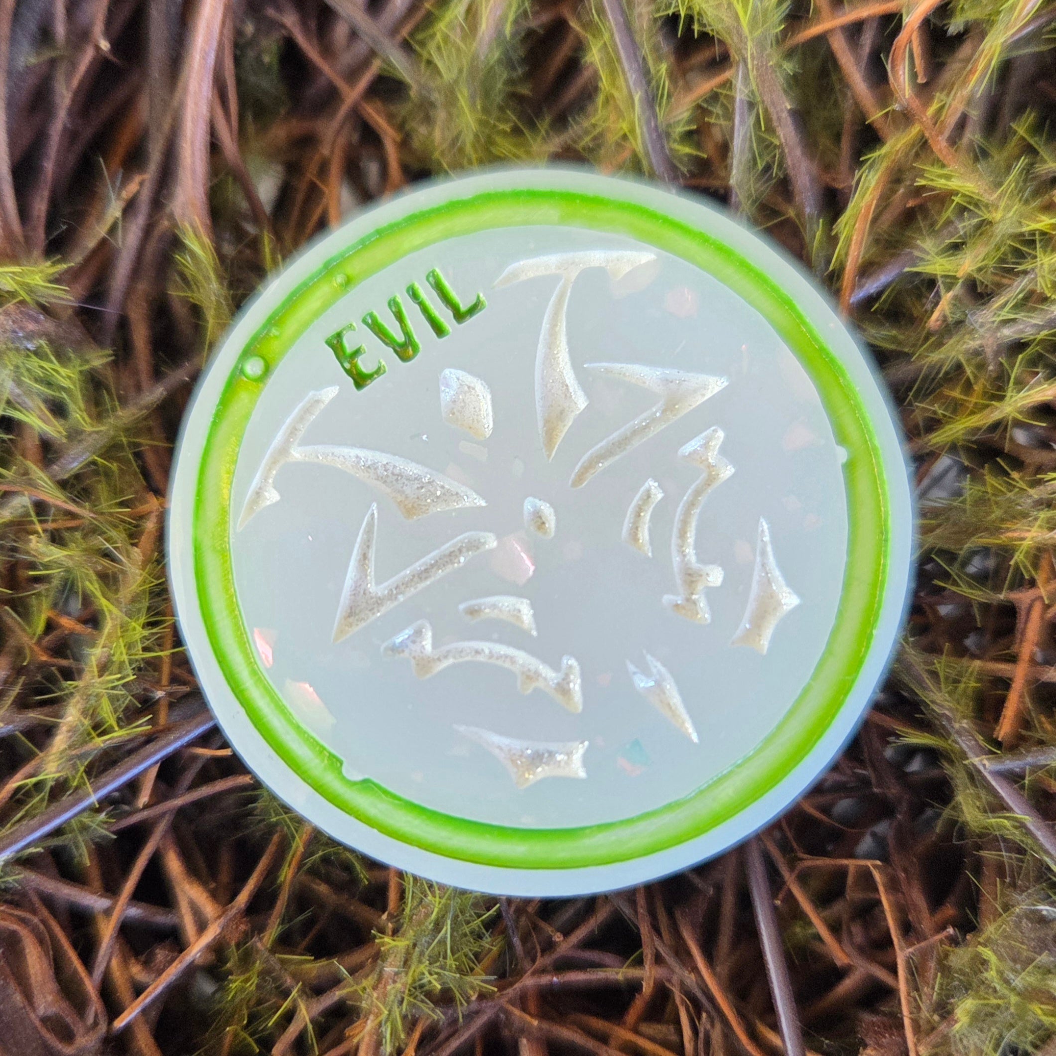 'Morality Coin' Individual Glow in the Dark Good vs Evil Handmade Resin D2 Gaming TTRPG Chance Flip
