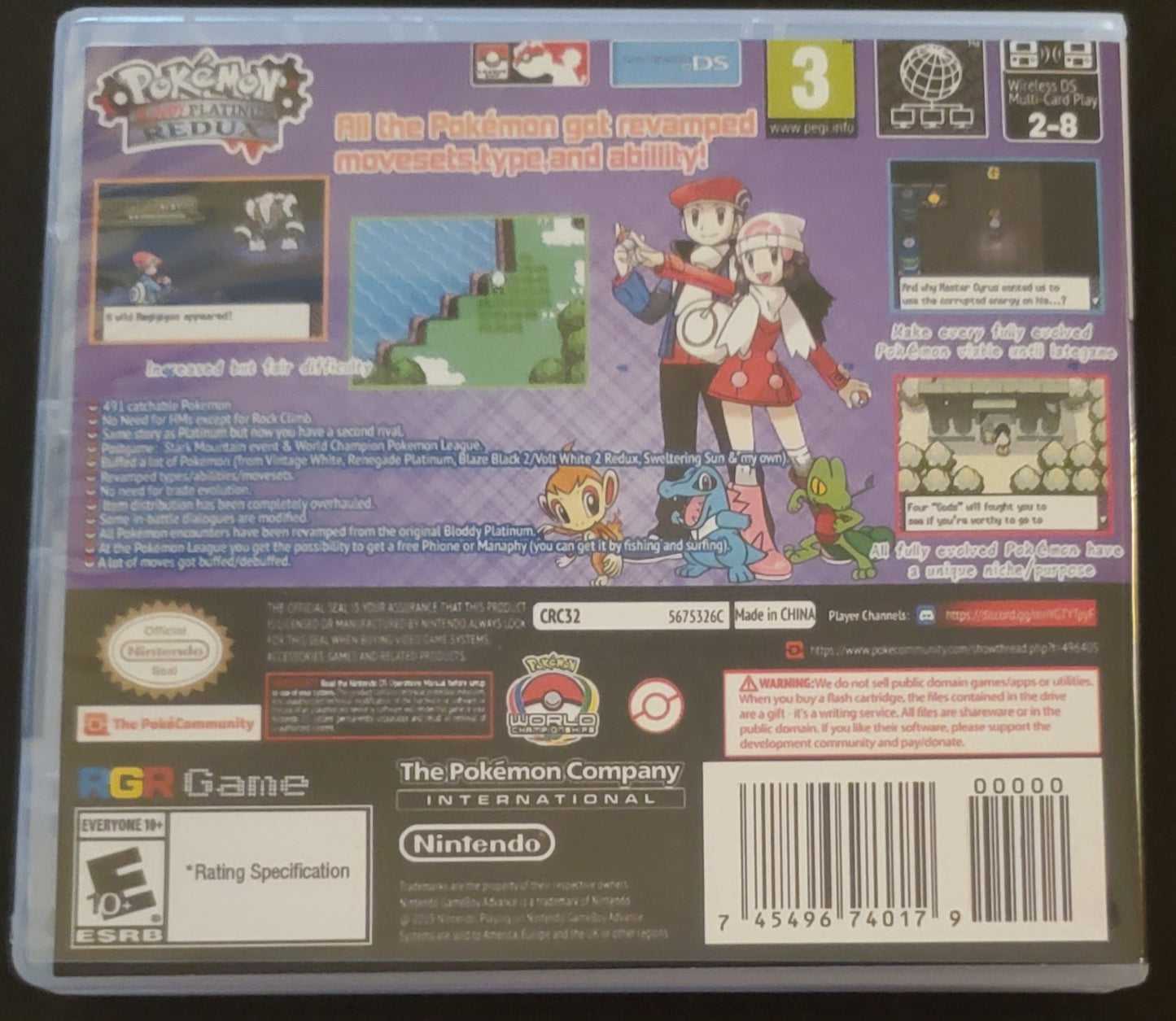 Pokemon Bloody Platinum Redux Video Game Nintendo DS with Box