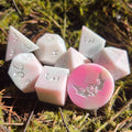 'Frosted Pastels' Rainbow Pastel Glow in the Dark Handmade Resin TTRPG Gaming Dice Set