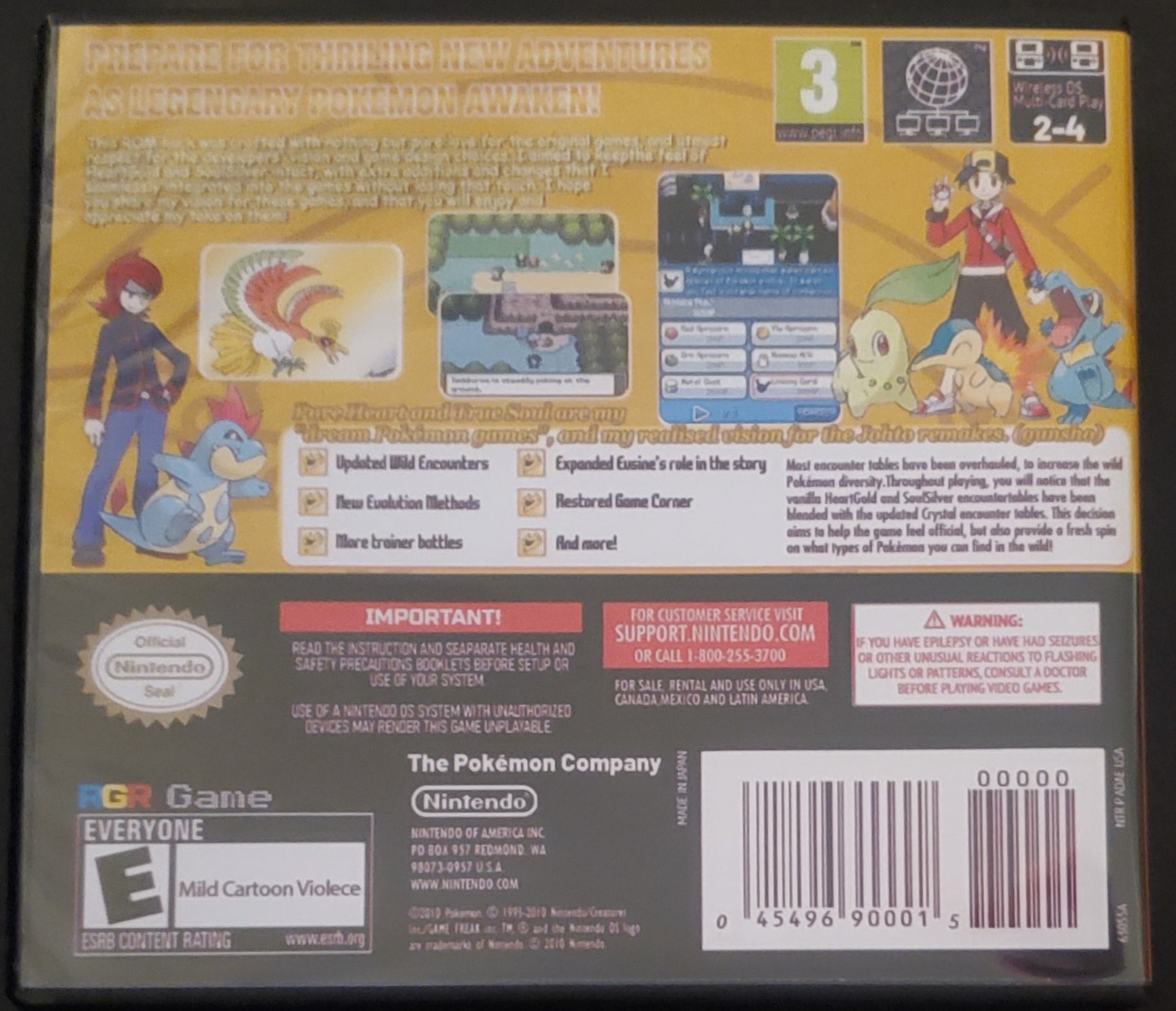 Pokemon Pure Heart Nintendo DS Custom ROM Hack Video Game Cartridge